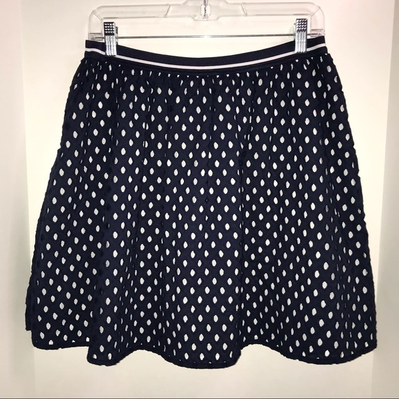 Crown & Ivy skirt, navy blue and white eyelet